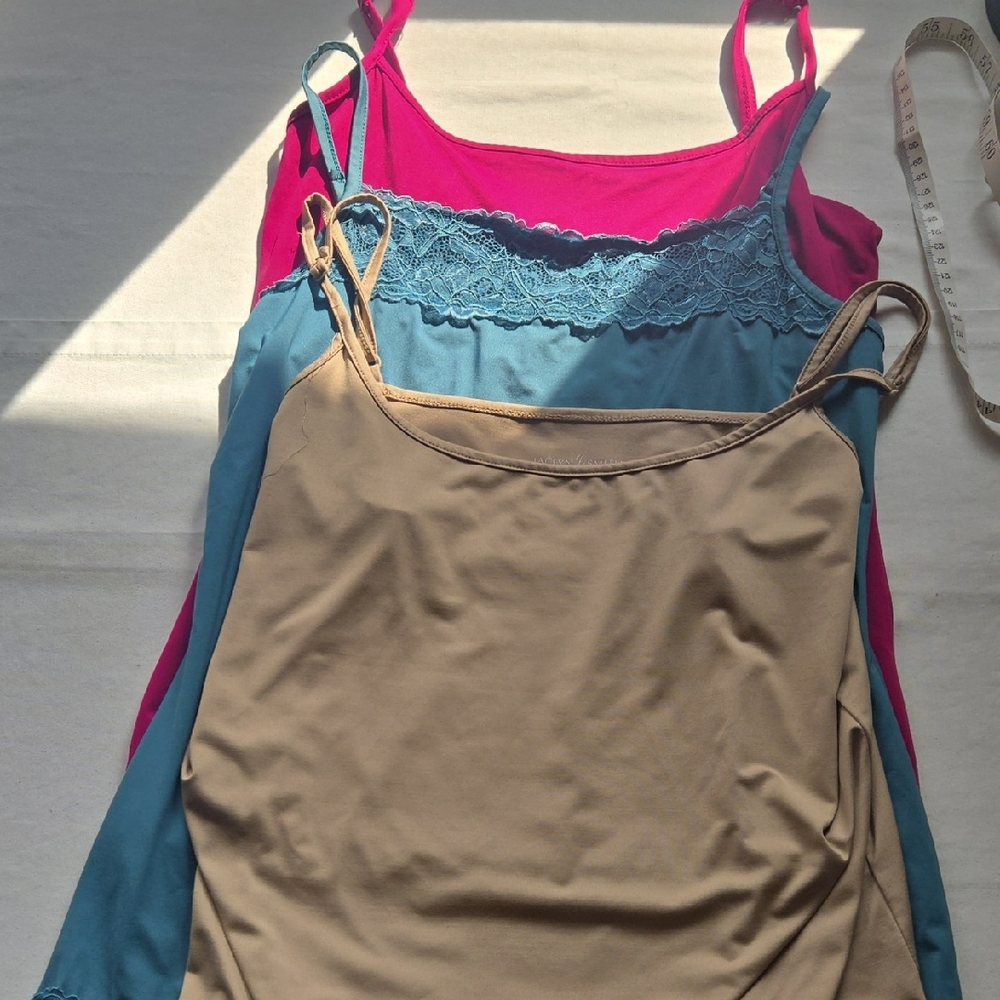 Maurices Women's Camisoles with Lace Trim - Fuchsia, Teal, Beige
